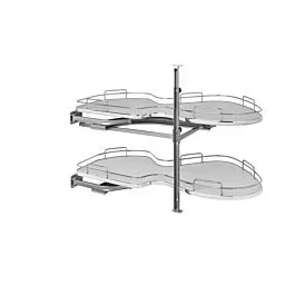 Rev-A-Shelf Two-Tier Solid Bottom Shelves for Left Door, 21″ Blind Right Corner Cabinet Opening