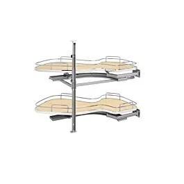 Rev-A-Shelf Two-Tier Solid Bottom Shelves for Right Door, 15″ Blind Left Corner Cabinet Opening