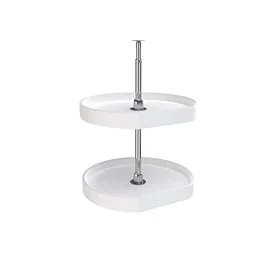 Rev-A-Shelf White Polymer D-Shape Lazy Susans 2-Shelf, 20 X 20 X 26 in