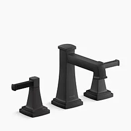 Riff Widespread bathroom sink faucet, 1.0 gpm Deck Mounted in Matte Black