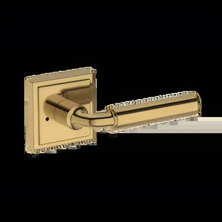 Right Hand Privacy La Conner Lever with Stepped Square Rose – Baldwin Reserve