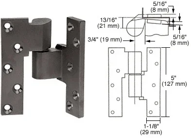 Rixson Dark Bronze Right Hand 3/4″ Offset Intermediate Pivot by C.R. Laurence