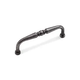 RK International Decorative Curved Pull 3-1/2″ (89mm) Center to Center, 3-7/8″ (98mm) Overall Length, Distressed Nickel Cabinet Pull / Handle