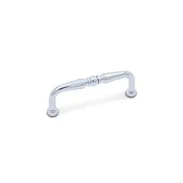 RK International Decorative Curved Pull 3″ (76mm) Center to Center, 3-3/8″ (86mm) Overall Length, Polished Chrome Cabinet Pull / Handle