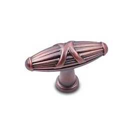 RK International Large Crossed Indian Drum T-Knob 2-1/4″ (57mm) Overall Length in Distressed Copper