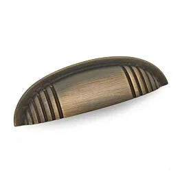 RK International Ridges 4″ (102mm) Center to Center, 4″ (102mm) Overall Length, Antique English Edge Cup Pull / Handle