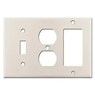 Rocker Duplex Toggle Switchplates – Light Almond