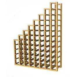 Rok Hardware Classic 45″ (1143mm) Individual Wine Cellar, 68-Bottle Capacity Modular Standard Right Ascending Stair Rack with Wall Support