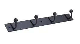 Rok Utility Hook Rack 1-11/16″ (43mm) in Flat Black, ROKH46143FB