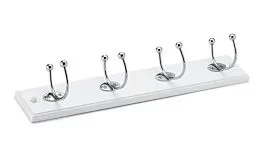 Rok Utility Hook Rack 2-15/16″ (75mm) in Chrome and White, ROKH44375CHWH