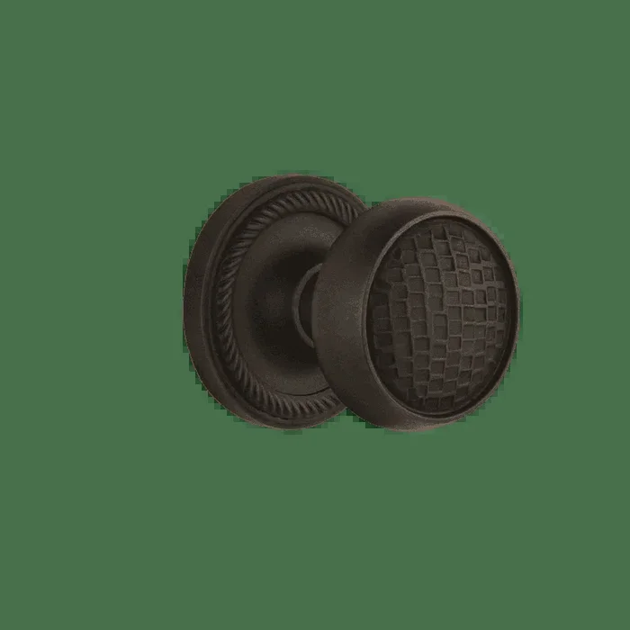 Rope Rosette with Craftsman Knob in Oil-Rubbed Bronze – Vintage Door Hardware