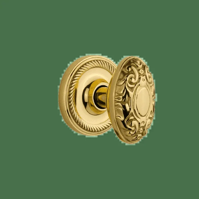 Rope Rosette with Victorian Knob in Polished Brass – Nostalgic Vintage Door Hardware