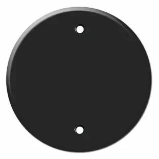 Round Blank Ceiling Outlet Cover for 4″ Electrical Box – Black