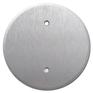 Round Ceiling Blank Outlet Covers for 3.5″ Boxes – Stainless Steel