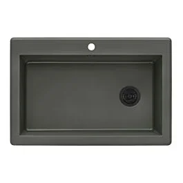 Ruvati 33 x 22 inch Granite Composite Drop-in Topmount Single Bowl Kitchen Sink, Juniper Green