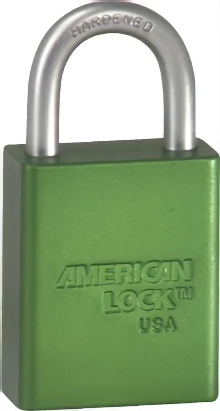 Safety Padlock 1in Shackle Green, Keyed Alike – American Lock