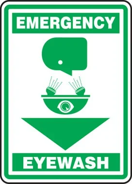Safety Sign: Emergency Eyewash 14″ x 10″ Dura-Plastic 1/Each – MFSD565XT