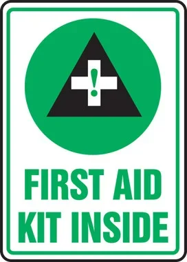 Safety Sign: First Aid Kit Inside 14″ x 10″ Plastic – MFSD538VP