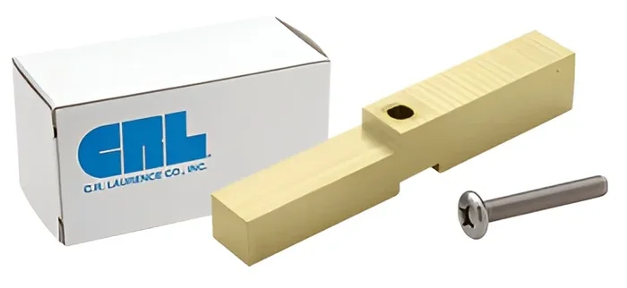 Satin Brass Adapter Block for Prima, Shell and Rondo Hinges by C.R. Laurence