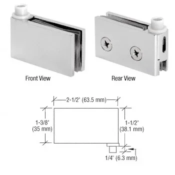 Satin Chrome Flush Mount Cabinet Pivot Hinges by C.R. Laurence