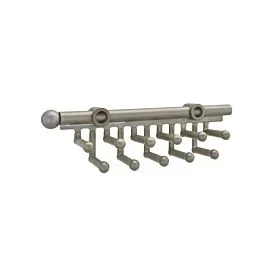 Satin Nickel Tie/Scarf Rack, 2-13/16 X 11-7/8 to 18-1/2 X 2-15/16 in