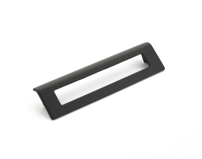 Schaub 160mm Center to Center Angled Rectangular Finestrino Cabinet Pull – Matte Black Finish