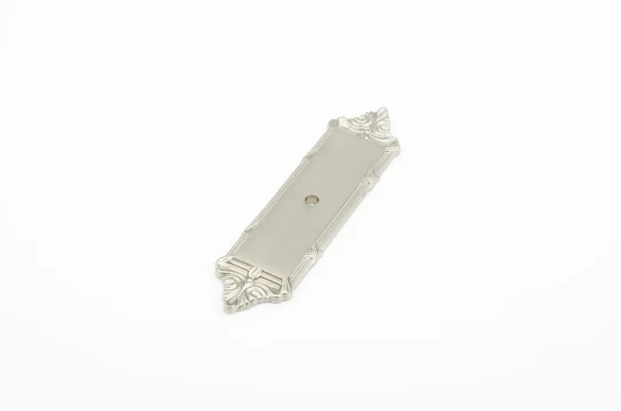 Schaub 4-1/4″ Versailles Backplate Satin Nickel Finish – Premium Cabinet Hardware