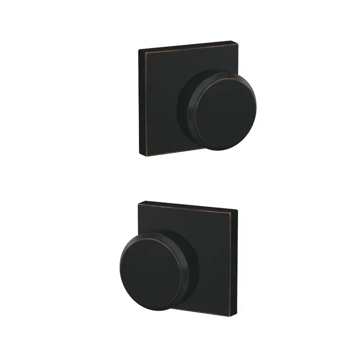 Schlage Custom Bowery Knob with Collins Rose – Aged Bronze Finish