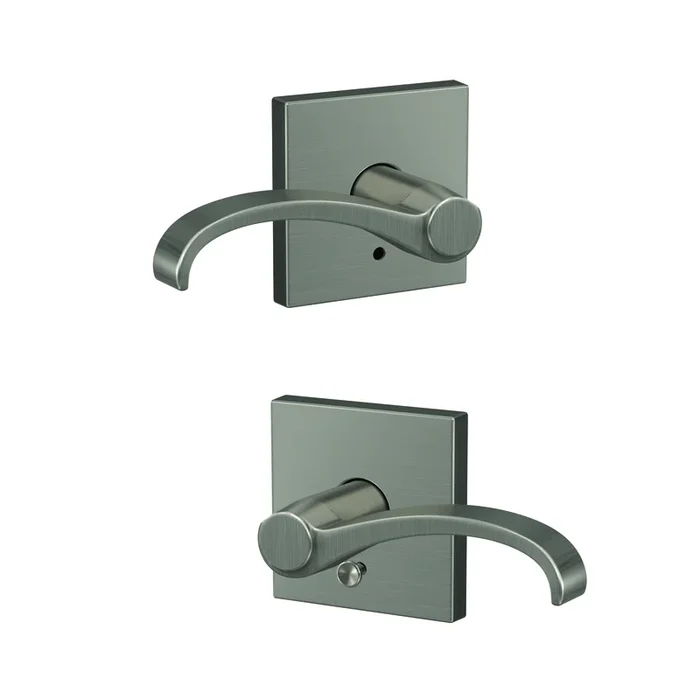 Schlage Custom Whitney Lever with Collins Rose – Satin Nickel Finish
