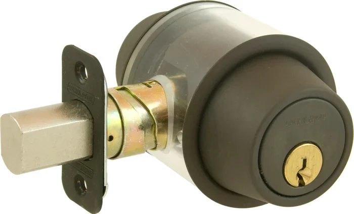 Schlage Deadbolt Double Cylinder, C Keyway – Matte Black, Keyed 5-Pin, Adjustable Backset