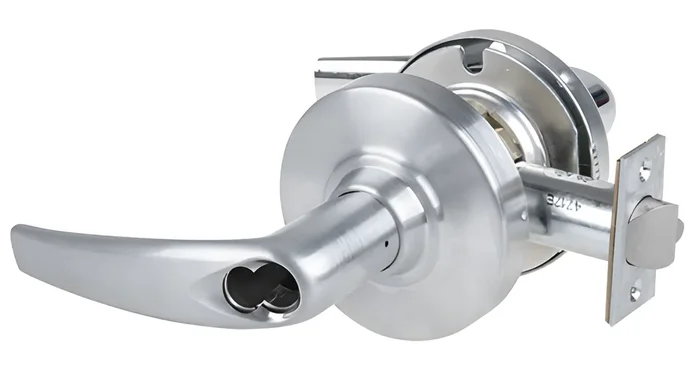 Schlage Grade 1 Storeroom Cylindrical Lock with Athens Lever – Satin Chrome