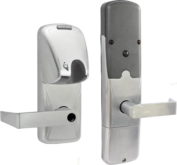 Schlage Magnetic Stripe Network Wireless Classroom/Storeroom Lock – Rhodes Lever, Brushed Chrome