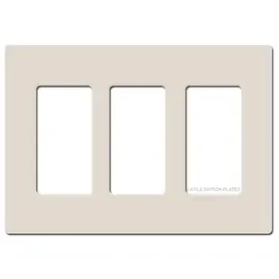 Screwless 3 Decor Wall Plate Lutron – Light Almond Plastic