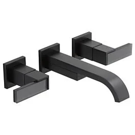 SIDERNA Two-Handle Wall Mount Lavatory Faucet – Less Handles 1.5 GPM, Matte Black