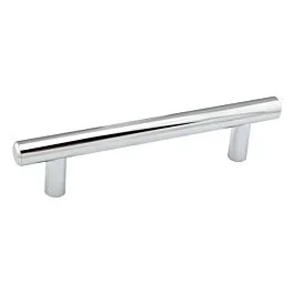 Signature Euro Style Solid Metal Bar Pull / Handle Chrome 3-3/4″ Hole Centers, 5-3/8″ Overall Length