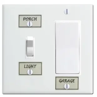 Silver Switch ID Labels for Light Switchplate Covers