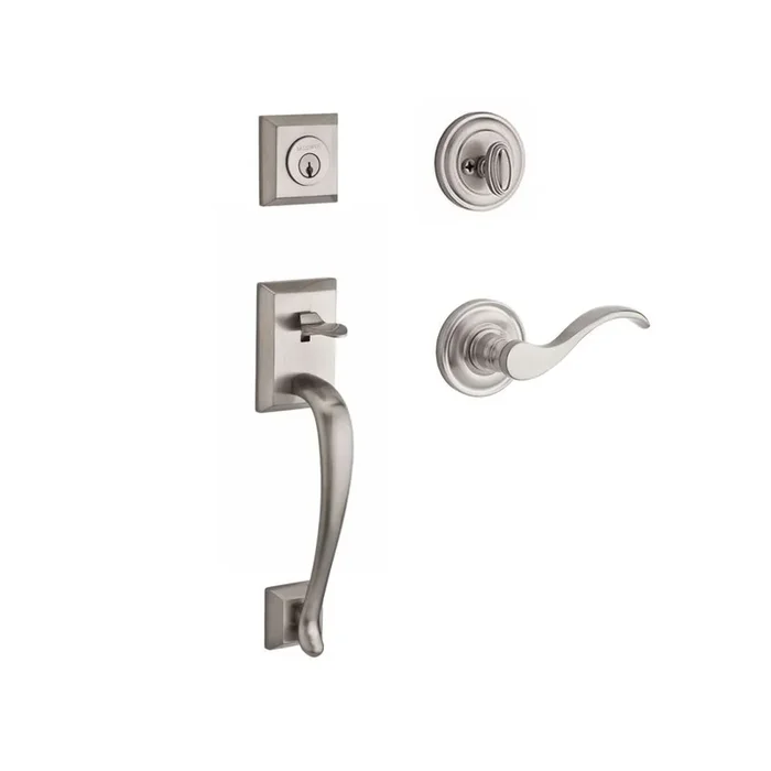 Single Cylinder Napa Handleset Right Hand Curve Lever with Traditional Round Rose – Baldwin Reserve