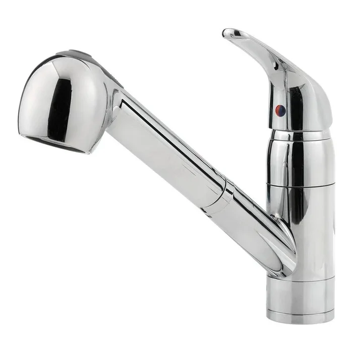 Single Handle Pull Out Kitchen Faucet in Polished Chrome by Pfister