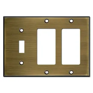 Single Toggle Double GFCI Cover Plates – Antique Brass