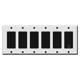 Six Rocker GFCI Plastic Light Switch Wall Plates