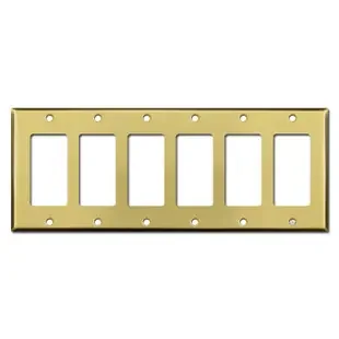Six Rocker Switch Plate Cover – Satin Brass