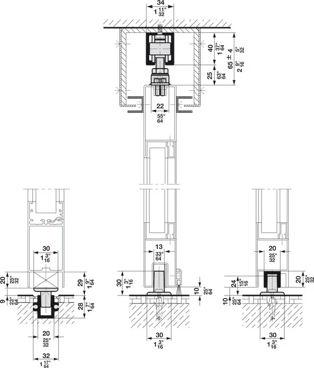Sliding Door Hardware, HAWA Junior 80/M Set by Hafele