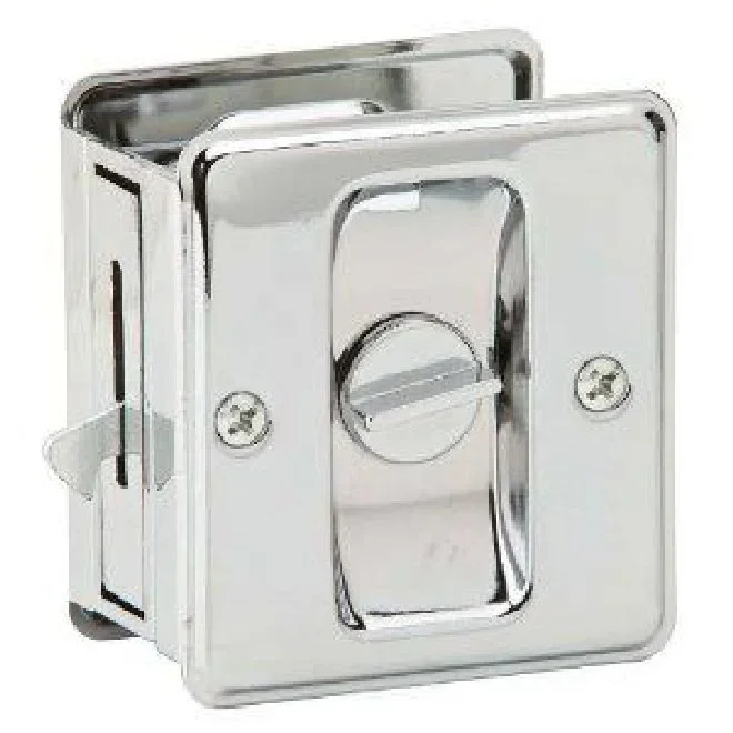 Solid Brass Privacy Sliding Door Pull – Bright Chrome Finish by Ives Commercial