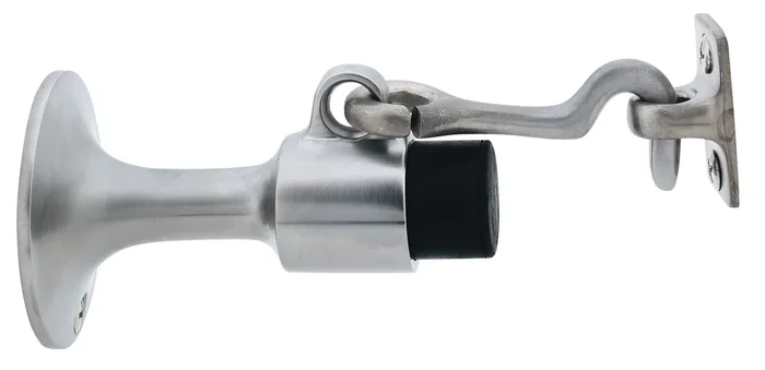 Solid Wall Stop and Holder with Masonry Mounting – Satin Chrome Finish by Ives Commercial