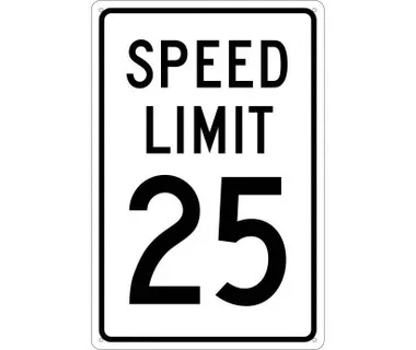 Speed Limit 25 – 18X12 – .040 Alum – TM21G