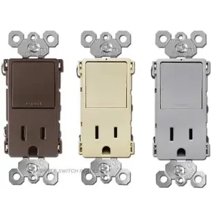 Stacked 3-Way Rocker + Outlet Switch 15A RCD38TR