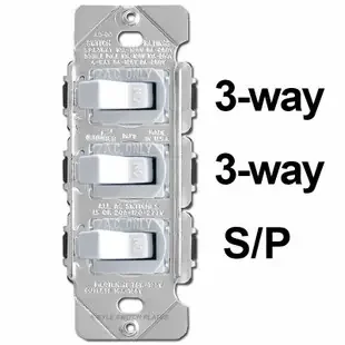 Stacked Despard Toggle Switch Set Two 3-Way + S/P 15A – White