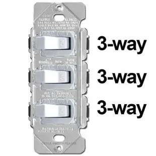 Stacked Three 3-Way Despard Toggle Switch Set – White