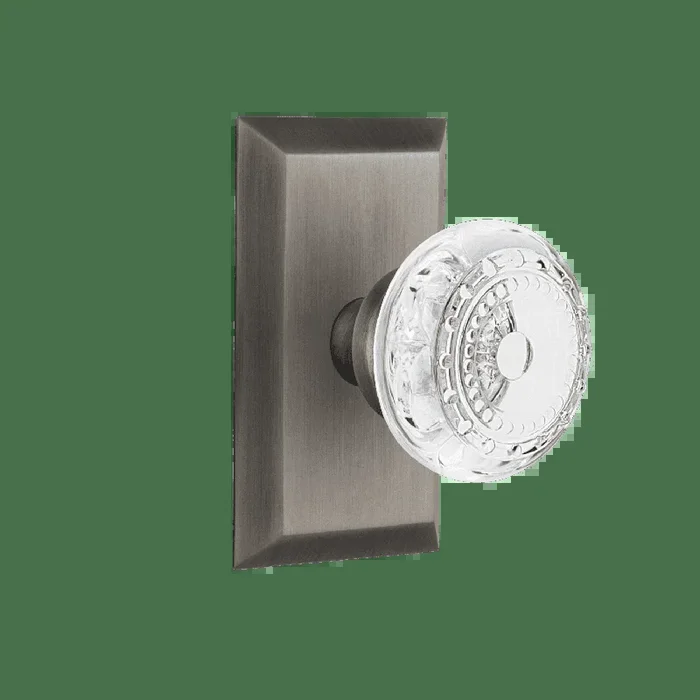 Studio Short Plate with Crystal Meadows Knob – Antique Pewter