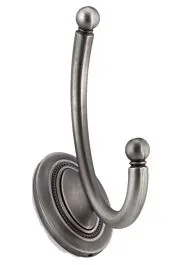 Swoosh Classic Metal Double Hook, 5-37/64″, Antique Nickel
